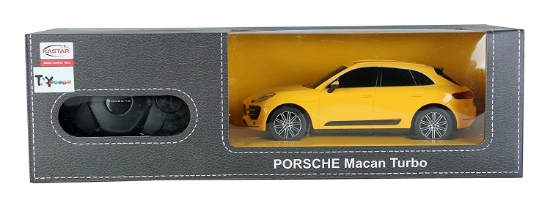 Imagine MASINA CU TELECOMANDA PORSCHE MACAN TURBO GALBEN CU SCARA 1 LA 24