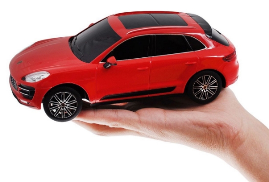 Imagine MASINA CU TELECOMANDA PORSCHE MACAN TURBO ROSU CU SCARA 1 LA 24