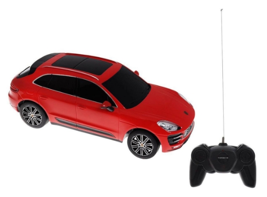 Imagine MASINA CU TELECOMANDA PORSCHE MACAN TURBO ROSU CU SCARA 1 LA 24
