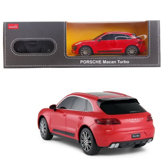 Imagine MASINA CU TELECOMANDA PORSCHE MACAN TURBO ROSU CU SCARA 1 LA 24
