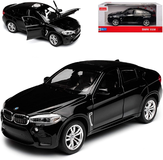 Imagine Mașinuță metalică BMW X6M negru scara 1 la 24