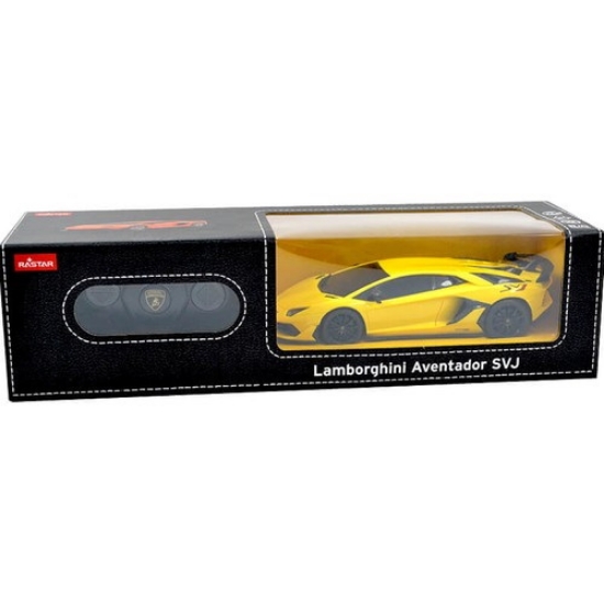 Imagine MASINA CU TELECOMANDA LAMBORGHINI AVENTADOR SVJ GALBEN CU SCARA 1 LA 24