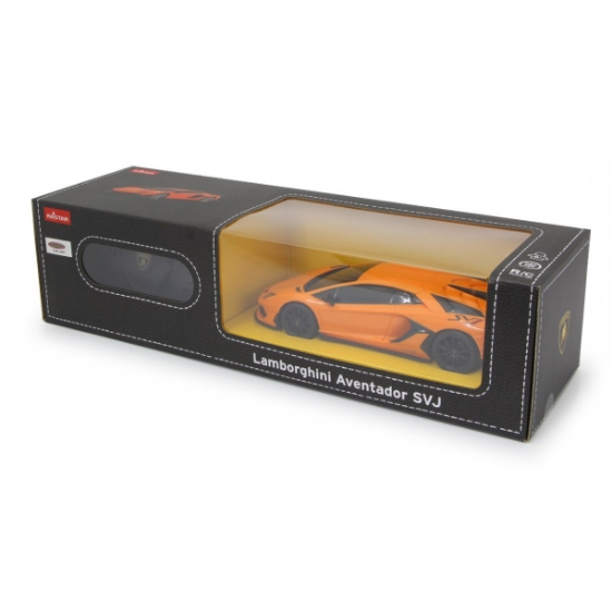 Imagine MASINA CU TELECOMANDA LAMBORGHINI AVENTADOR SVJ PORTOCALIU CU SCARA 1 LA 24