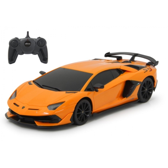 Imagine MASINA CU TELECOMANDA LAMBORGHINI AVENTADOR SVJ PORTOCALIU CU SCARA 1 LA 24