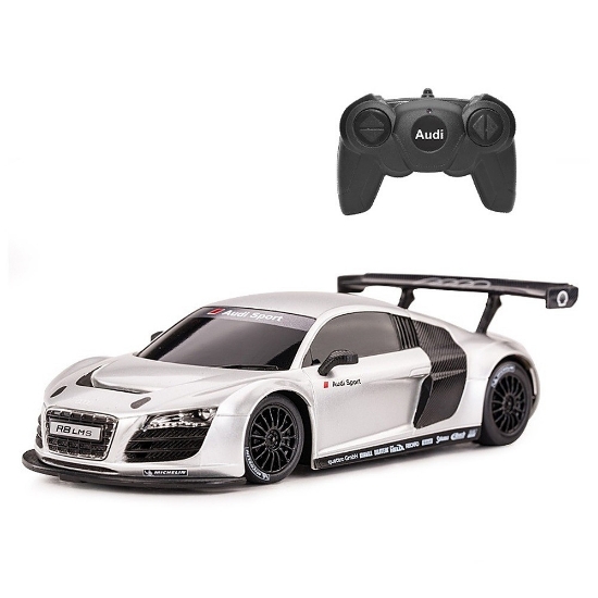 Imagine Mașină cu telecomandă Audi R8 alb, scară 1:24 (LMS)