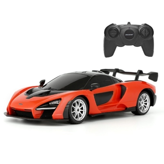 Imagine MASINA CU TELECOMANDA MCLAREN SENNA PORTOCALIU CU SCARA 1 LA 24