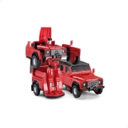 Imagine Mașinuță metalică convertibilă Land Rover Defender roșu cu scara 1 la 32