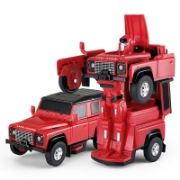 Imagine Mașinuță metalică convertibilă Land Rover Defender roșu cu scara 1 la 32
