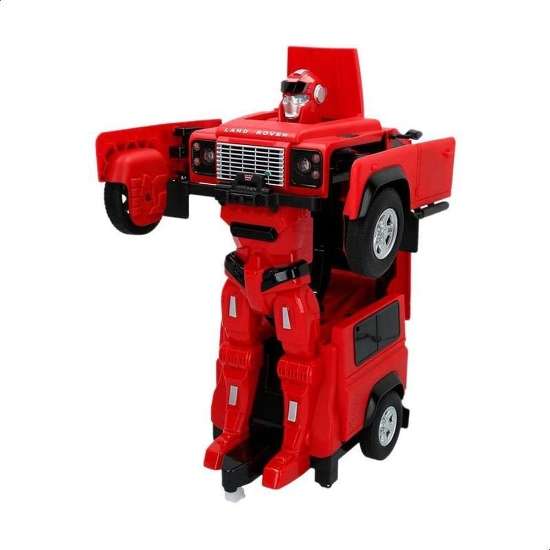 Imagine Mașinuță metalică convertibilă Land Rover Defender roșu cu scara 1 la 32