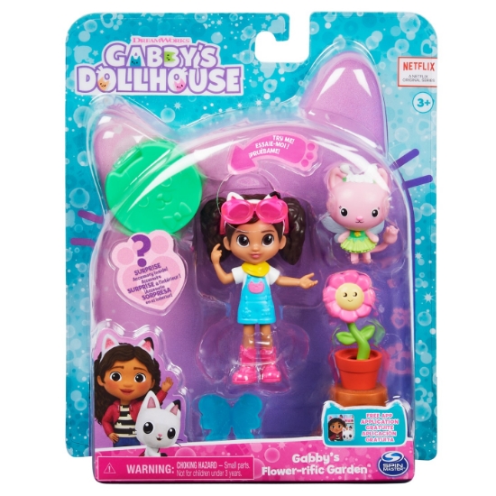 Imagine GABBYS DOLLHOUSE SET PAPUSA 9.7CM CU PISICUTA GRADINA LUI GABBY