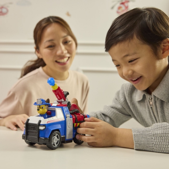 Imagine Patrula Cățelușilor vehicul de salvare mașină de pompieri și figurină Chase