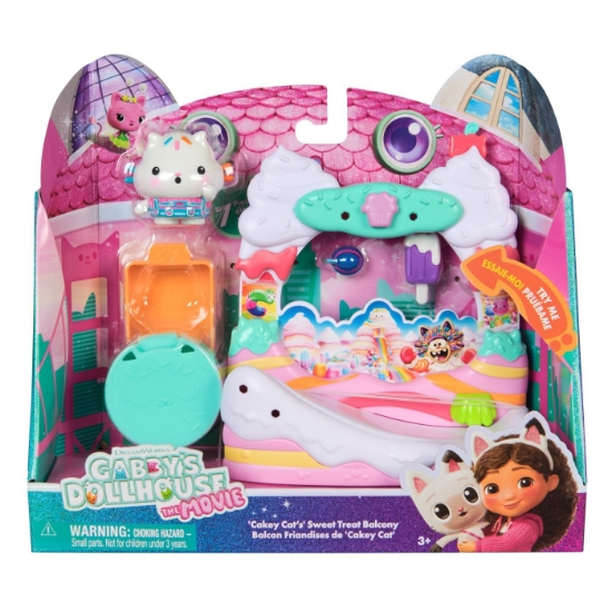 Imagine GABBYS DOLLHOUSE FILMUL SET BALCONUL DIN DULCIURI SI FIGURINA PISICA CAKEY CU ACCESORII