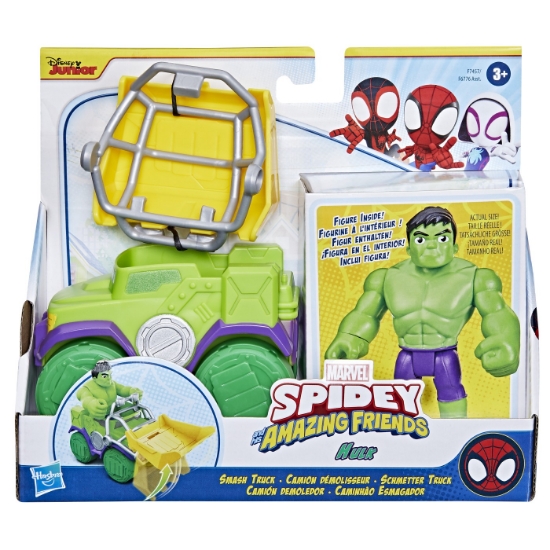 Imagine SPIDEY PRIETENII EXTRAORDINARI SET MASINUTA SI FIGURINA SI ACCESORIU HULK