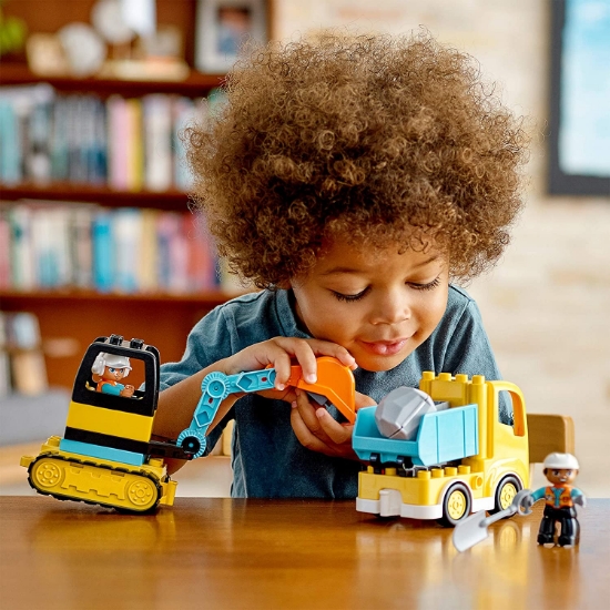 Imagine LEGO DUPLO  CAMION SI EXCAVATOR PE SENILE 10931