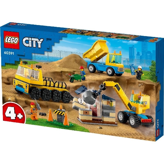 Imagine LEGO CITY CAMIOANE DE CONSTRUCTIE SI MACARA CU BILA PENTRU DEMOLARI 60391