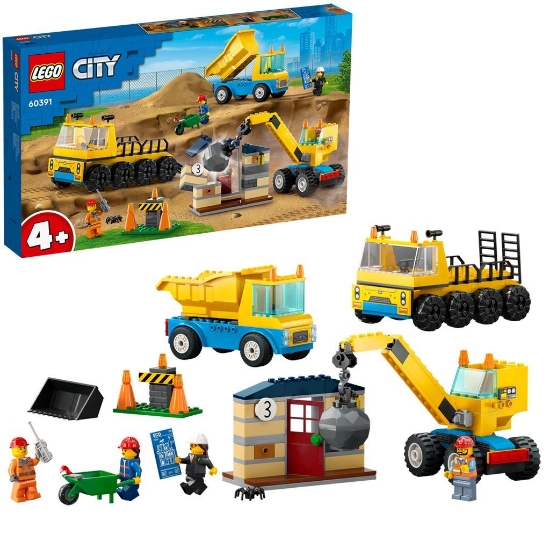 Imagine LEGO CITY CAMIOANE DE CONSTRUCTIE SI MACARA CU BILA PENTRU DEMOLARI 60391