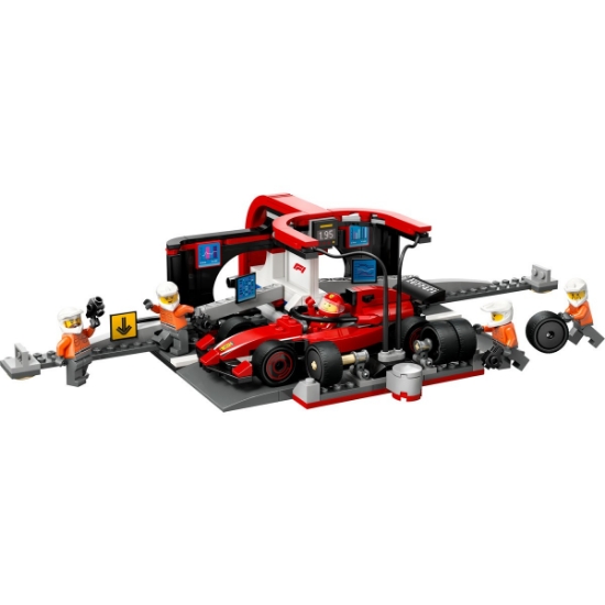 Imagine LEGO CITY BOXA SI MECANICI F1 CU MASINA FERRARI 60443