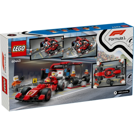 Imagine LEGO CITY BOXA SI MECANICI F1 CU MASINA FERRARI 60443
