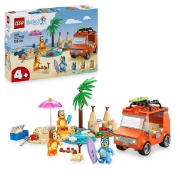 Imagine LEGO BLUEY CALATORIA FAMILIEI LUI BLUE CU MASINA LA PLAJA 11202 