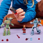 Imagine LEGO MARVEL IRON MAN SI WAR MACHINE VS DRONELE HAMMER 76320  