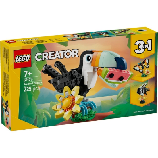 Imagine LEGO CREATOR ANIMALE SALBATICE TUCAN TROPICAL 31173 