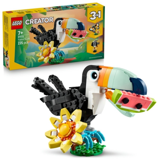 Imagine LEGO CREATOR ANIMALE SALBATICE TUCAN TROPICAL 31173 