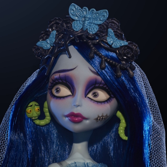 Imagine MONSTER HIGH SKULLECTOR PAPUSA EMILY DIN FILMUL CORPSE BRIDE DE TIM BURTONS
