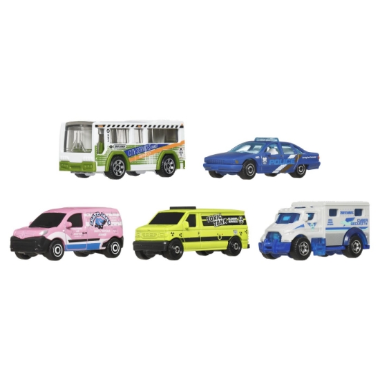 Imagine Matchbox set 5 mașinuțe metalice MBX City Drivers V scara 1:64