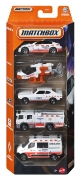 Imagine Matchbox set 5 mașinuțe metalice Rescue EMT scara 1:64