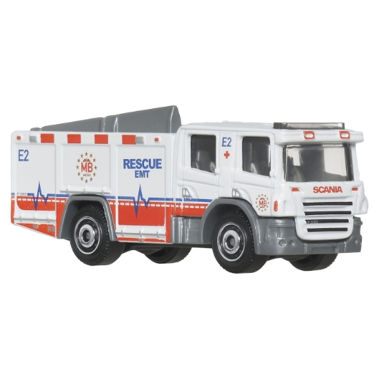 Imagine Matchbox set 5 mașinuțe metalice Rescue EMT scara 1:64