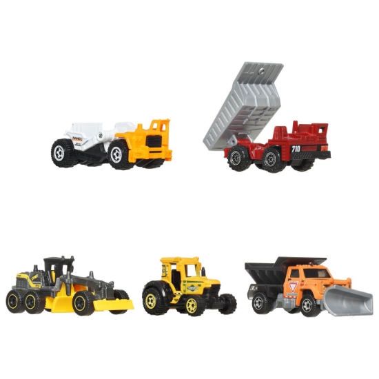 Imagine Matchbox set 5 mașinuțe metalice Construction scara 1:64