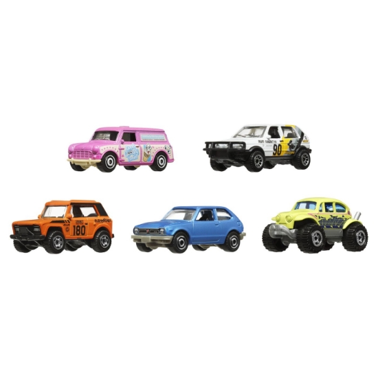 Imagine Matchbox set 5 mașinuțe metalice MBX Retro scara 1:64
