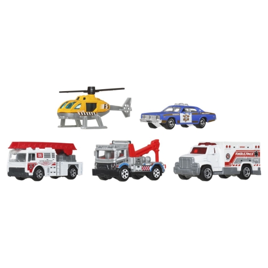 Imagine Matchbox set 5 mașinuțe metalice Rescue scara 1:64
