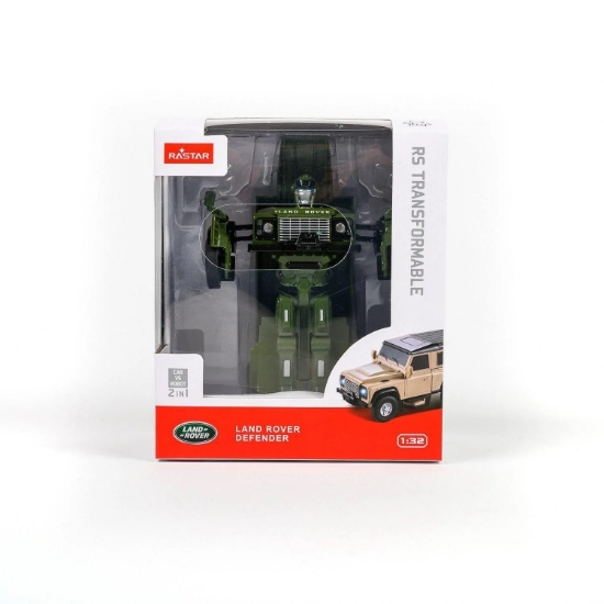 Imagine Mașinuță metalică convertibilă Land Rover Defender verde cu scara 1:32