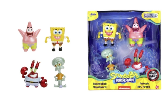 Imagine JADA SPONGE BOB SET 4 FIGURINE METALICE 6.5CM