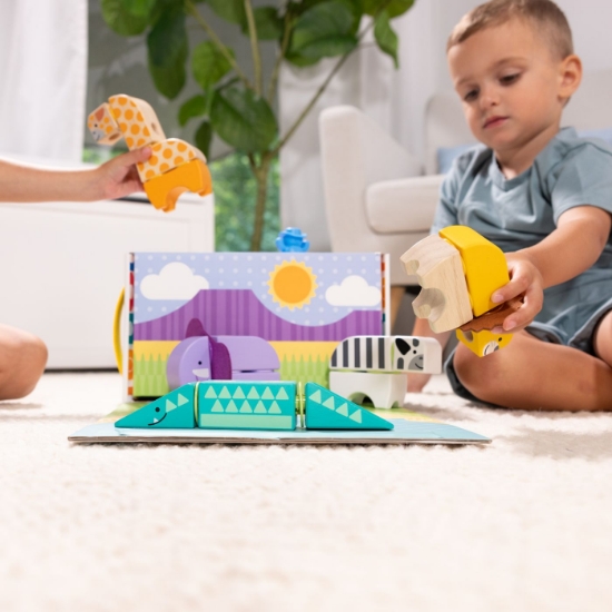 Imagine MELISSA AND DOUG SET DE CONSTRUCTIE DIN LEMN ANIMALE DIN SAFARI