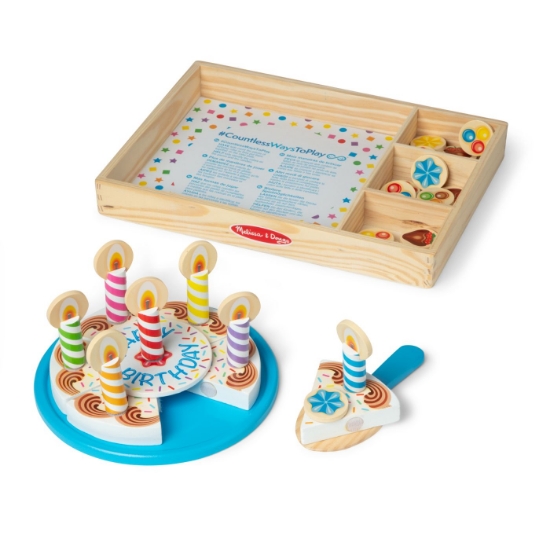 Imagine MELISSA AND DOUG SET DE JOACA DIN LEMN TORT ANIVERSAR 
