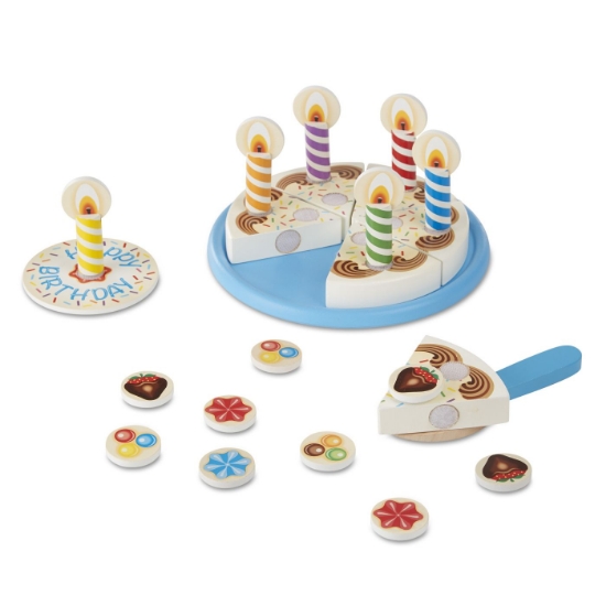 Imagine MELISSA AND DOUG SET DE JOACA DIN LEMN TORT ANIVERSAR 