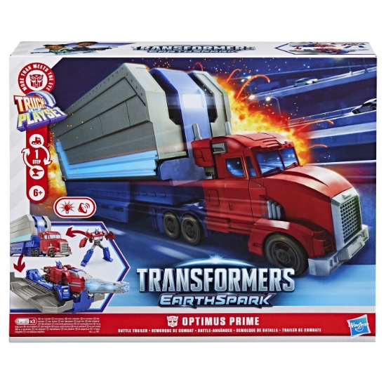 Imagine TRANSFORMERS EARTHSPARK CAMION CU REMORCA DE LUPTA OPTIMUS PRIME