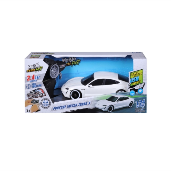 Imagine MAISTO MASINUTA PREMIUM CU TELECOMANDA 2.4GHz PORSCHE TAYCAN TURBO S SCARA 1 LA 24