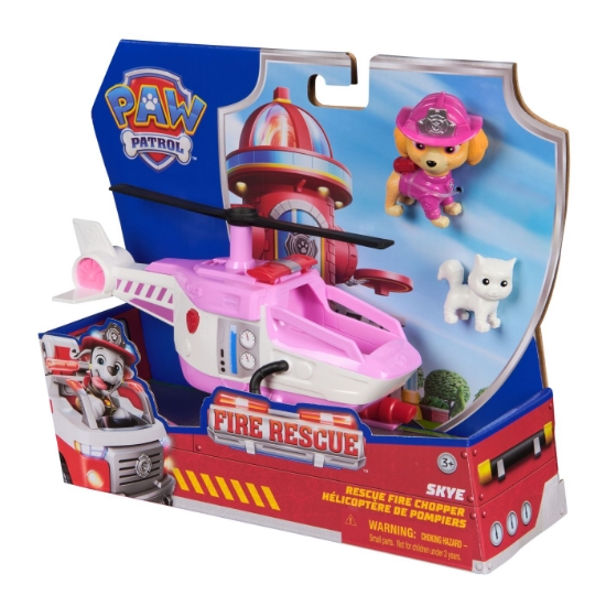 Imagine PATRULA CATELUSILOR VEHICUL DE SALVARE MASINA DE POMPIERI SI FIGURINA SKYE