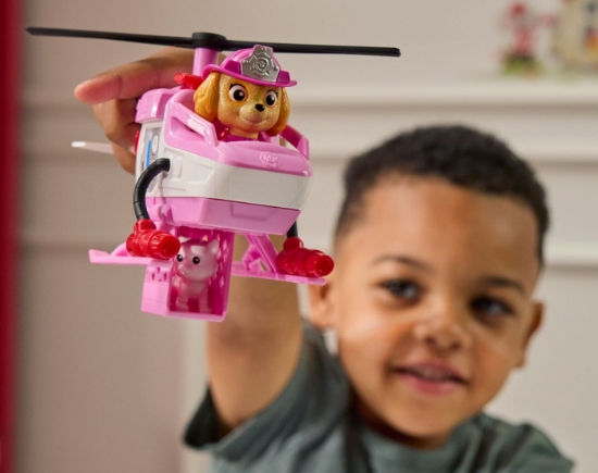 Imagine PATRULA CATELUSILOR VEHICUL DE SALVARE MASINA DE POMPIERI SI FIGURINA SKYE