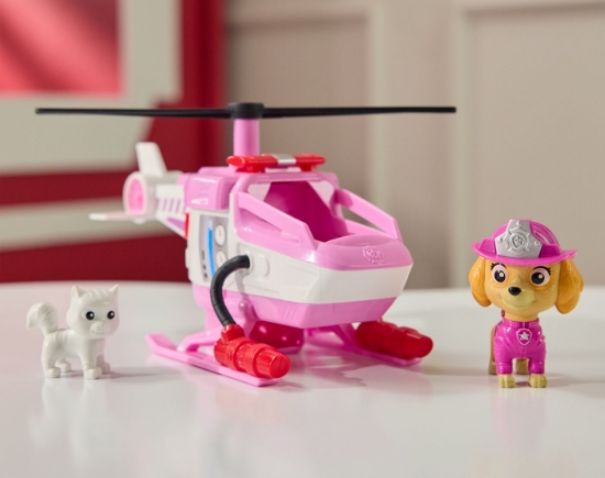 Imagine PATRULA CATELUSILOR VEHICUL DE SALVARE MASINA DE POMPIERI SI FIGURINA SKYE