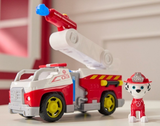 Imagine PATRULA CATELUSILOR VEHICUL DE SALVARE MASINA DE POMPIERI SI FIGURINA MARSHALL