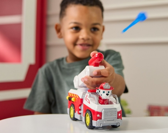 Imagine PATRULA CATELUSILOR VEHICUL DE SALVARE MASINA DE POMPIERI SI FIGURINA MARSHALL