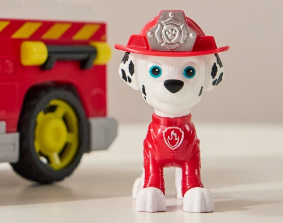 Imagine PATRULA CATELUSILOR VEHICUL DE SALVARE MASINA DE POMPIERI SI FIGURINA MARSHALL