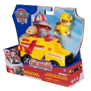 Imagine PATRULA CATELUSILOR VEHICUL DE SALVARE MASINA DE POMPIERI SI FIGURINA RUBBLE
