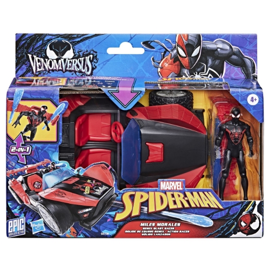 Imagine MARVEL SPIDER MAN VENOM VERSUS LANSATOR AUTO SI FIGURINA MILES MORALES