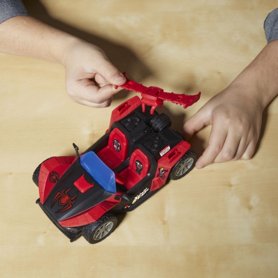 Imagine MARVEL SPIDER MAN VENOM VERSUS LANSATOR AUTO SI FIGURINA MILES MORALES