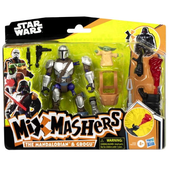 Imagine STAR WARS MIX MASHERS DELUXE SET FIGURINA MANDALORIAN AND GROGU 12CM SI ACCESORII